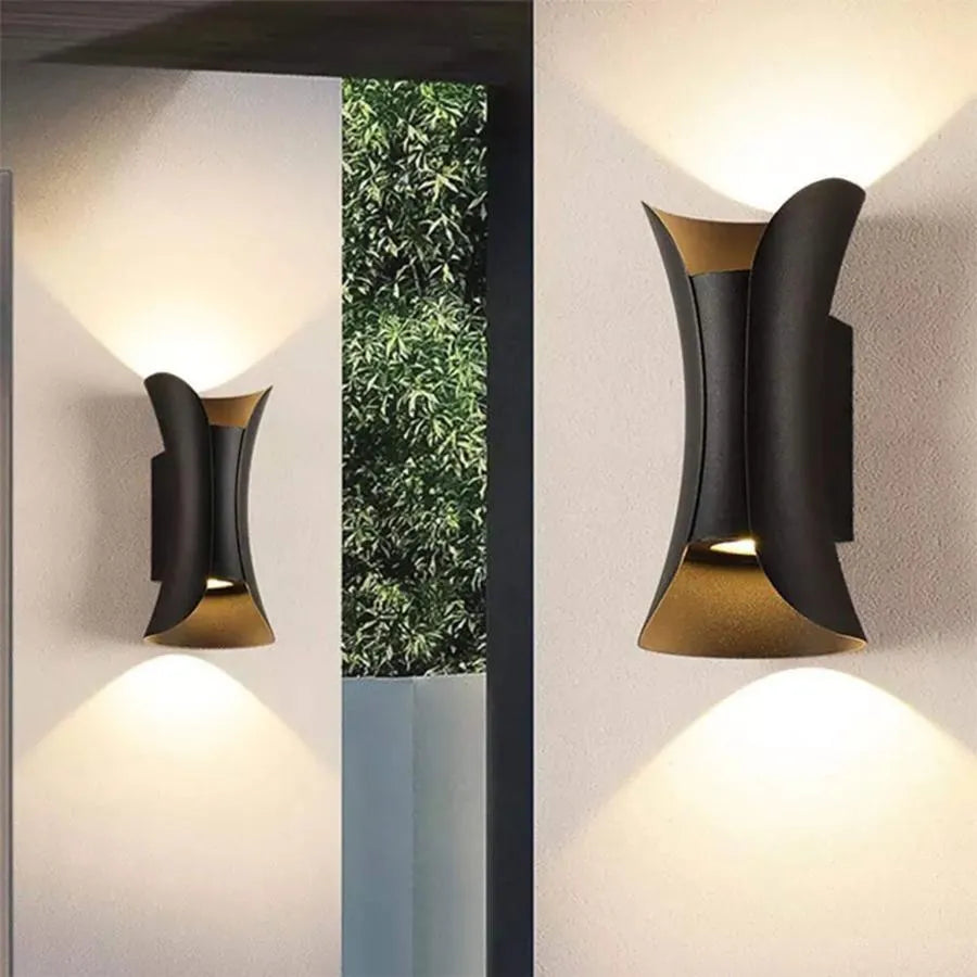 Heba Outdoor LED Wall Light, 10W IP65, Metal, Black