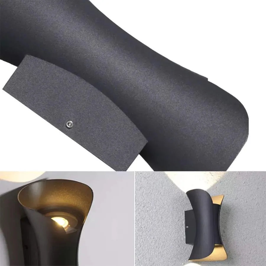 Heba Outdoor LED Wall Light, 10W IP65, Metal, Black
