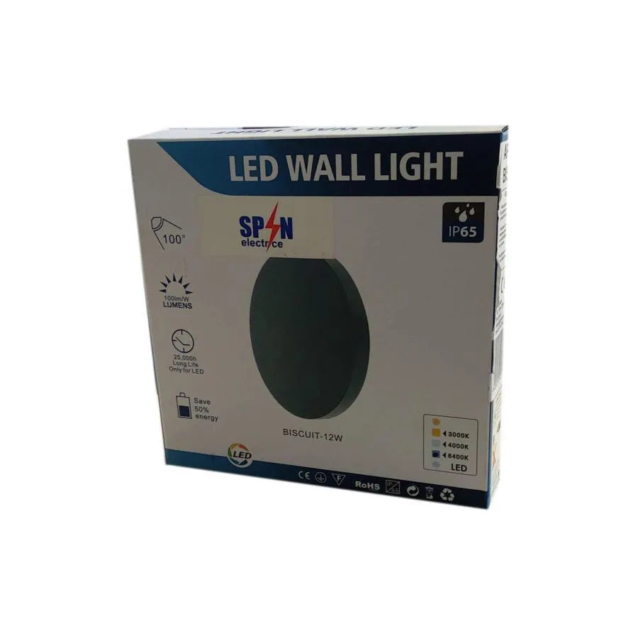 Molan 12W 6000K IP65 Gray Outdoor LED wall light