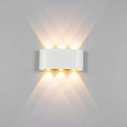 Fantas Outdoor and Indoor LED Wall Lamp, 6 Sources x 1W, IP65, Metallic, White, 3000K