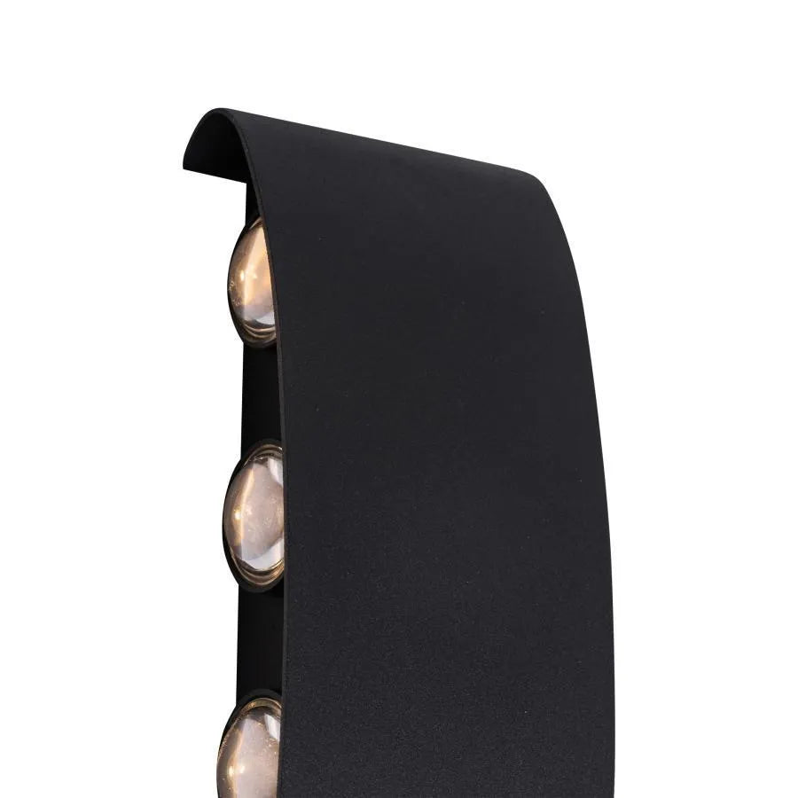 Fantas Outdoor and Indoor LED Wall Lamp, 8 Sources x 1W, IP65, Metallic, Black, 3000K