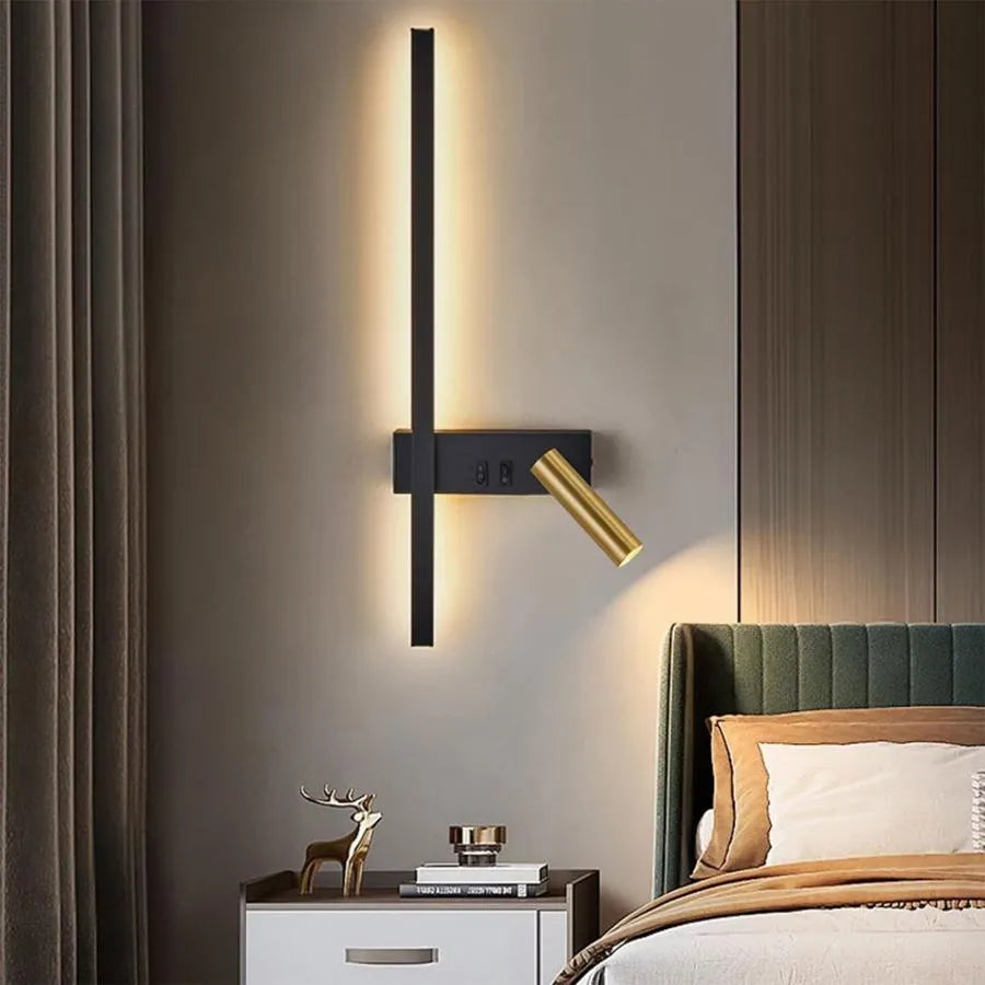 Glory LED Wall Lamp 9W Black Gold
