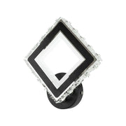 TERRANO LED Wall Lamp with Crystals, Square, 24W, Cold/Warm/Neutral Light, Black &amp; Stainless Steel
