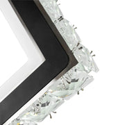TERRANO LED Wall Lamp with Crystals, Square, 24W, Cold/Warm/Neutral Light, Black &amp; Stainless Steel