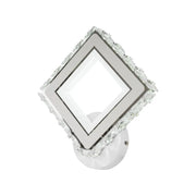 TERRANO LED Wall Lamp with Crystals, Square, 24W, Cold/Warm/Neutral Light, White &amp; Stainless Steel