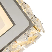 TERRANO LED Wall Lamp with Crystals, Square, 24W, Cold/Warm/Neutral Light, White &amp; Stainless Steel