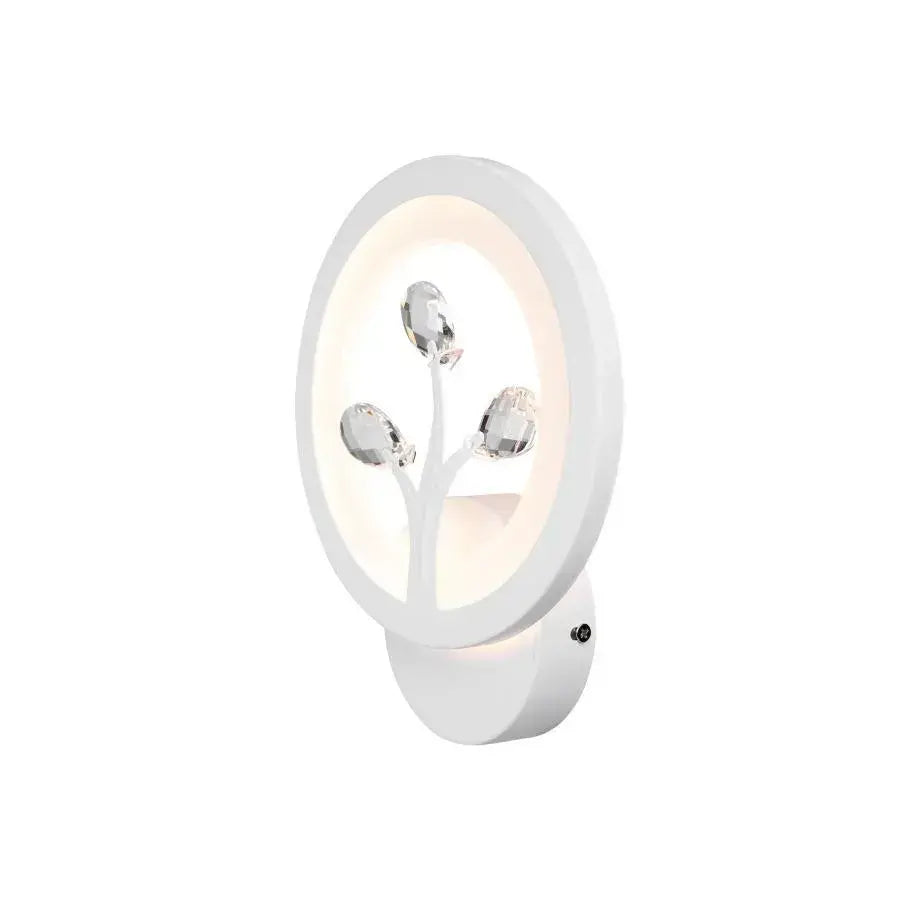 DAISY LED Wall Lamp, 13W, Cold/Warm/Neutral Light, White with Crystal