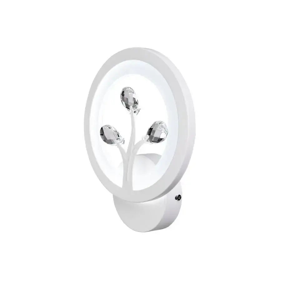 DAISY LED Wall Lamp, 13W, Cold/Warm/Neutral Light, White with Crystal