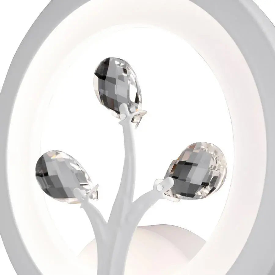 DAISY LED Wall Lamp, 13W, Cold/Warm/Neutral Light, White with Crystal