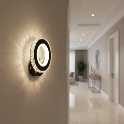 NOVA Rotonda LED wall light, 16W, Black & Stainless Steel, Warm/Cold/Neutral light