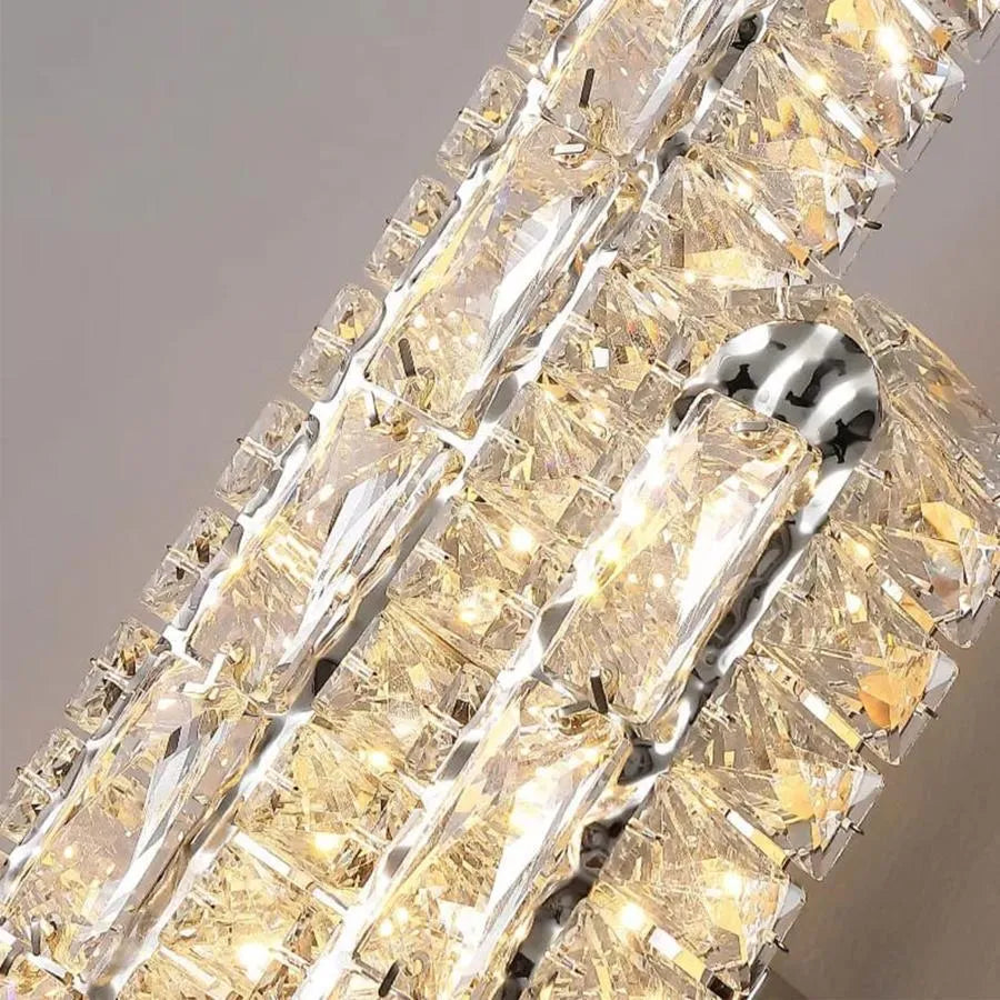 LED Wall Lamp PRISCILA, 10W, Crystal, Glossy Chrome, Warm/Cold/Neutral Light 