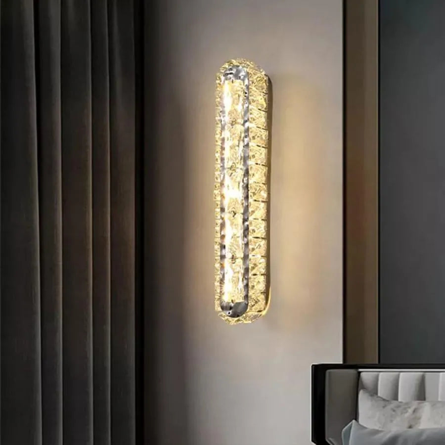 LED Wall Lamp PRISCILA, 5W, Crystal, Glossy Chrome, Warm/Cold/Neutral Light