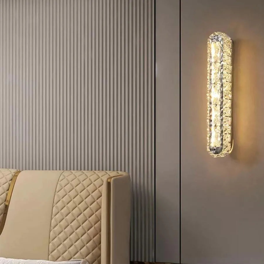 LED Wall Lamp PRISCILA, 5W, Crystal, Glossy Chrome, Warm/Cold/Neutral Light