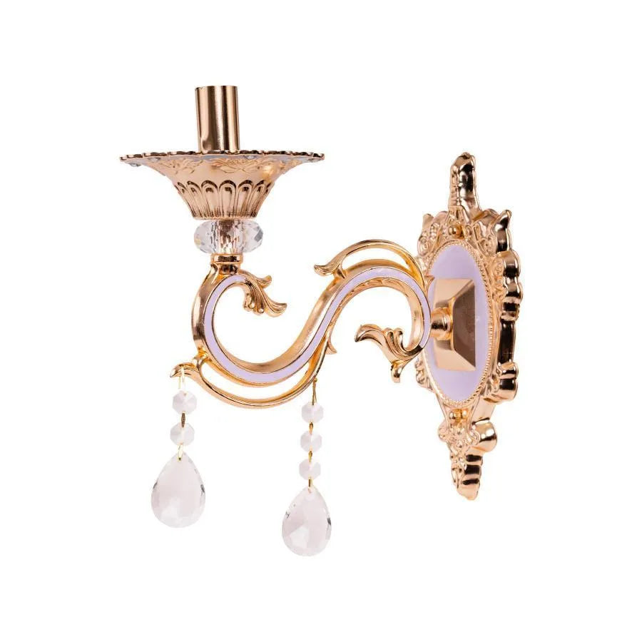 Nicholas Wall Lamp, 1*E14, Lilac with Gold, Metal and Crystal