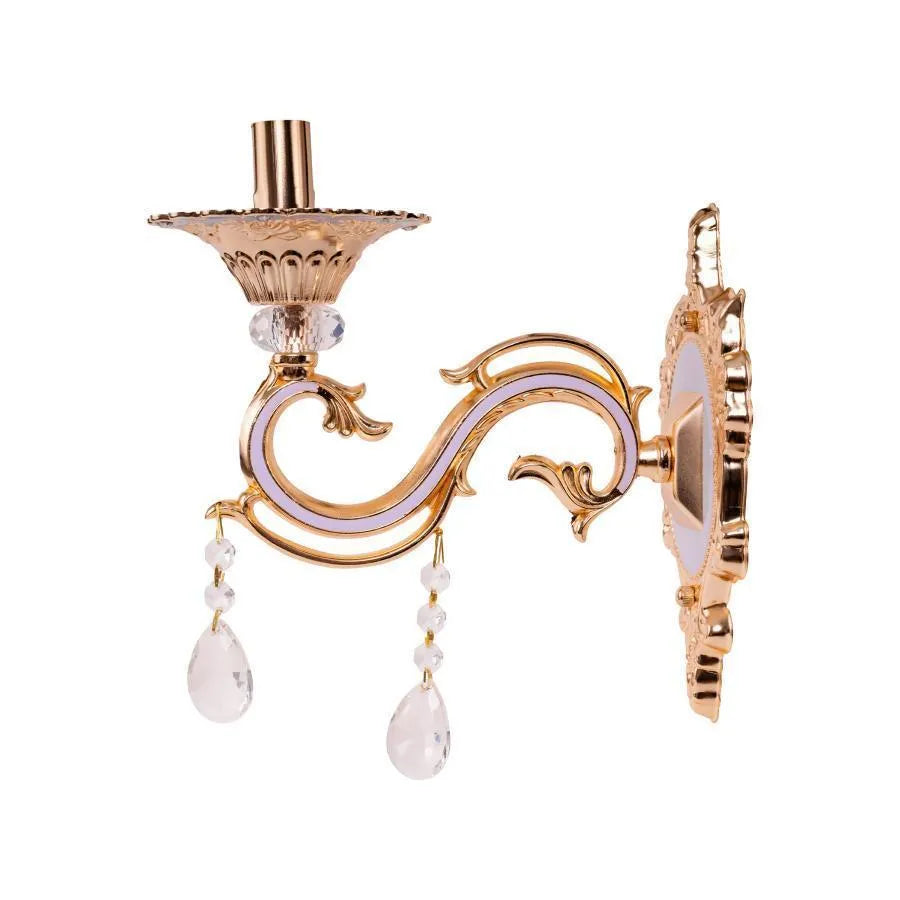 Nicholas Wall Lamp, 1*E14, Lilac with Gold, Metal and Crystal