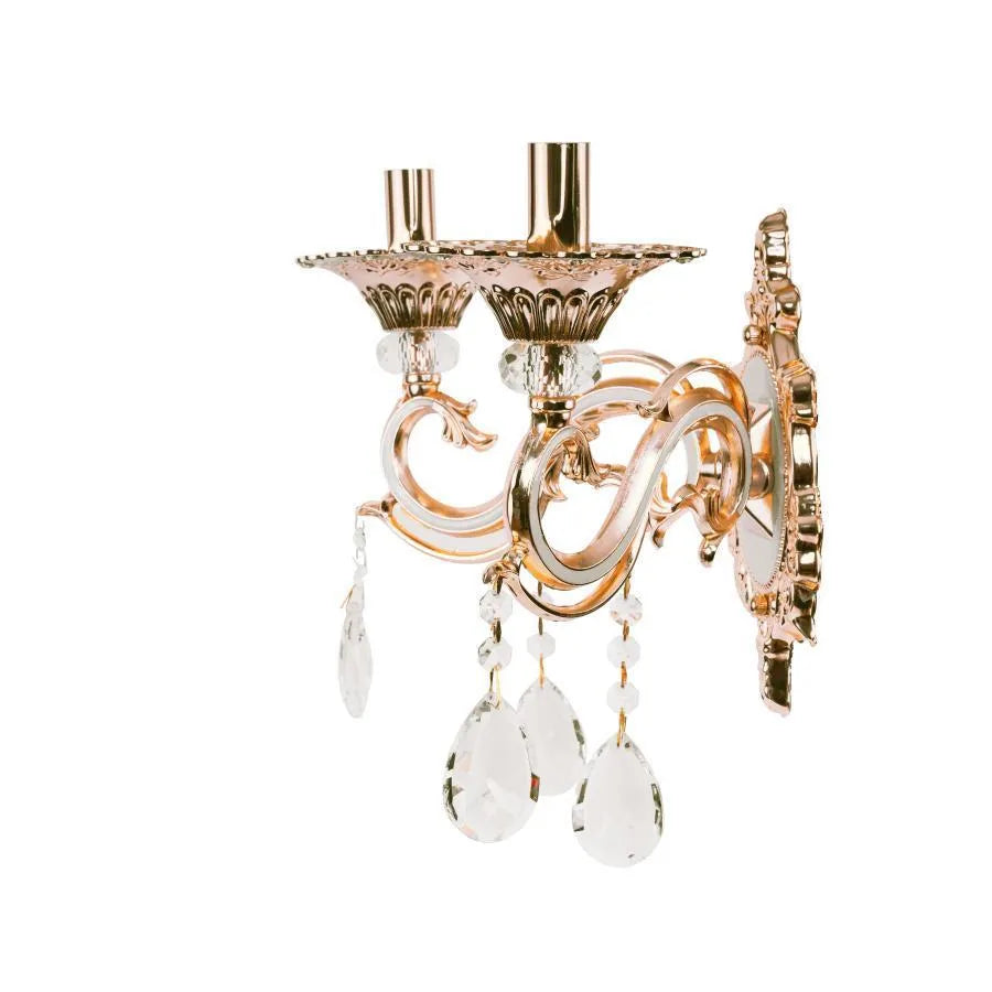 Nicholas Wall Lamp, 2*E14, Lilac with Gold, Metal and Crystal