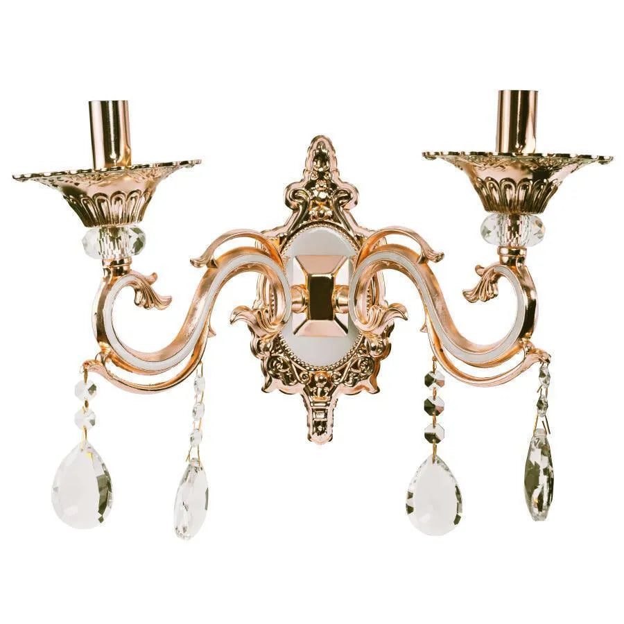 Nicholas Wall Lamp, 2*E14, Lilac with Gold, Metal and Crystal