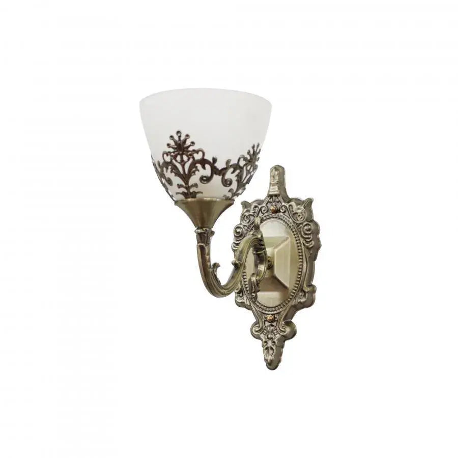 Rustic COTTAGE Wall Lamp, 1*E27, Bronze, Metal and Glass