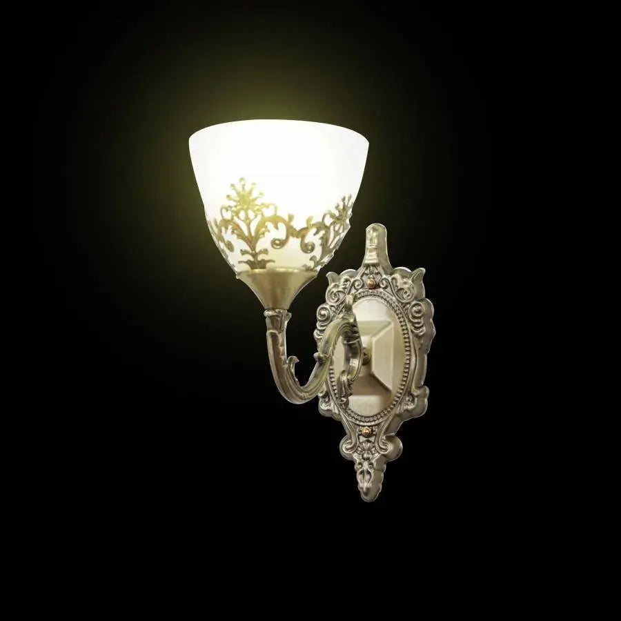 Rustic COTTAGE Wall Lamp, 1*E27, Bronze, Metal and Glass