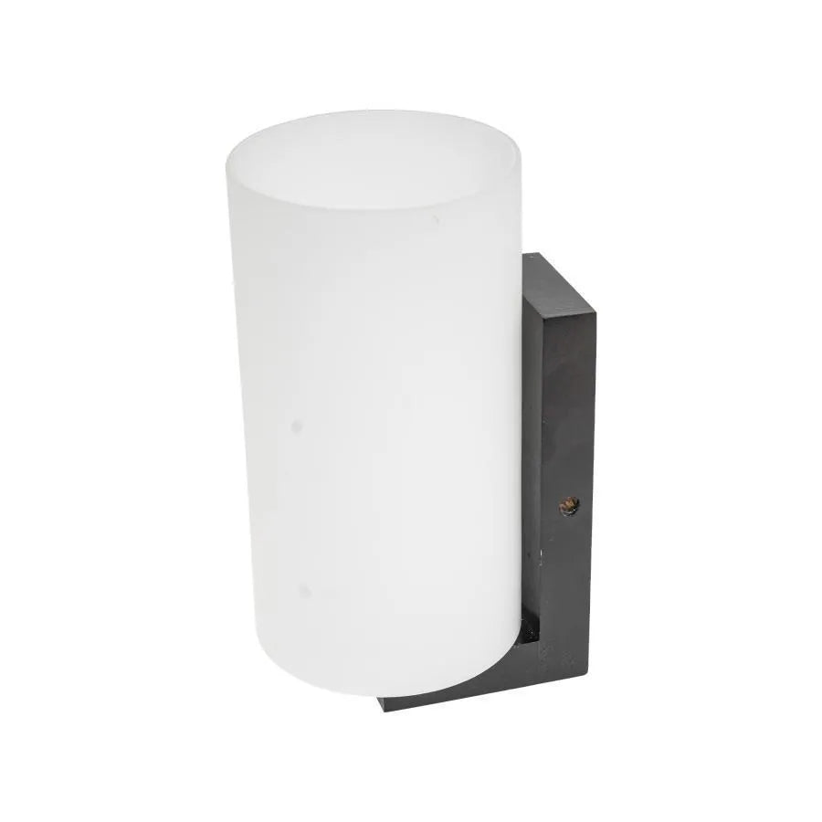 Teluris Wall Lamp, 1*E27, White with Brown, Wood and Glass, IP.20