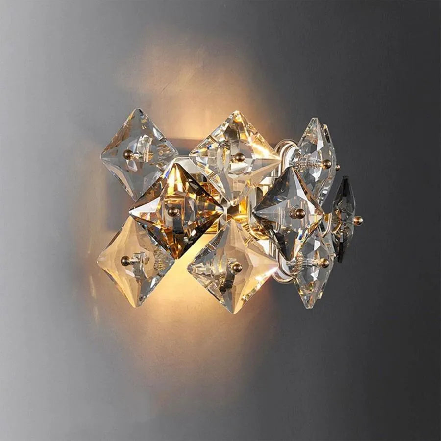 Zarina Wall Lamp 2*E14, Metal and Crystal, Gold 
