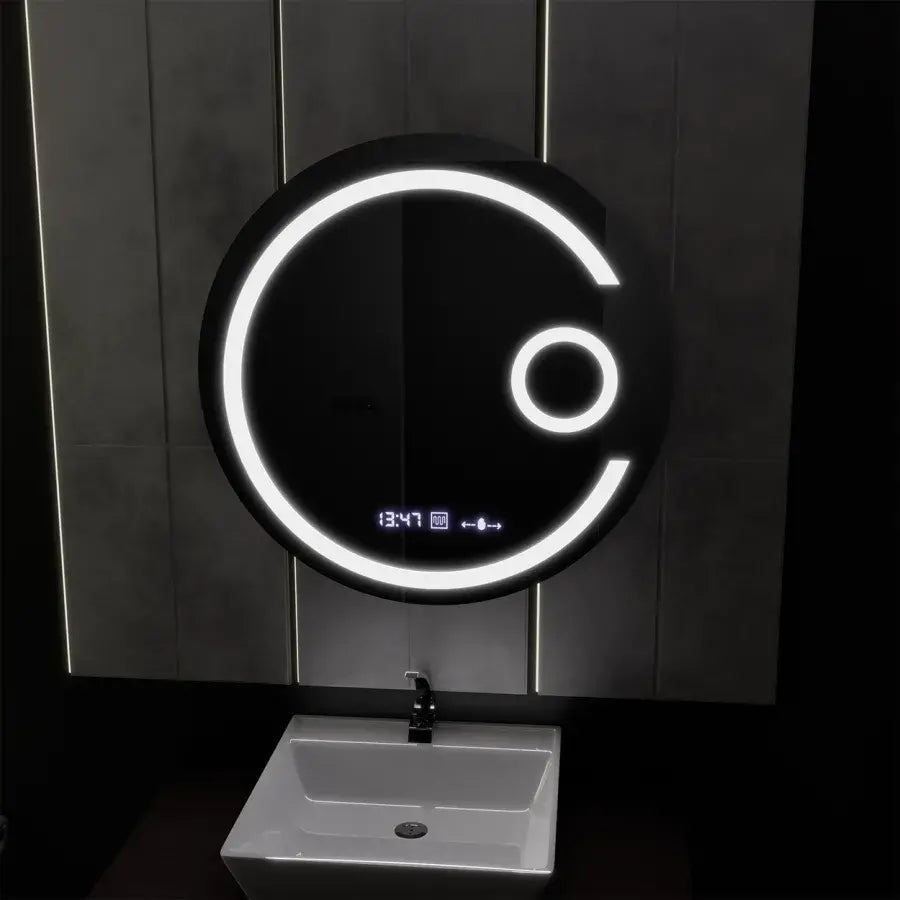 Mirror LED Round 60cm Visio MotionGlow Marcello System Defrosting Clock & Thermometer Dimable Cosmetics