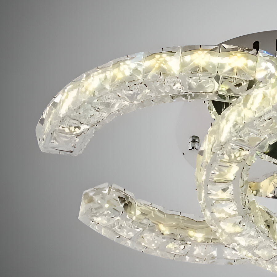 Shia 27W Dimmable Crystal LED Chandelier with Remote Control Silver