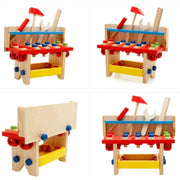 Wooden Toy Tool Bench with Screws Puzzle Tools