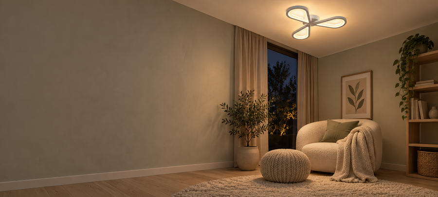 LED chandelier AURALIUS 18W, 3 Petals, Neutral light, 4000K, White
