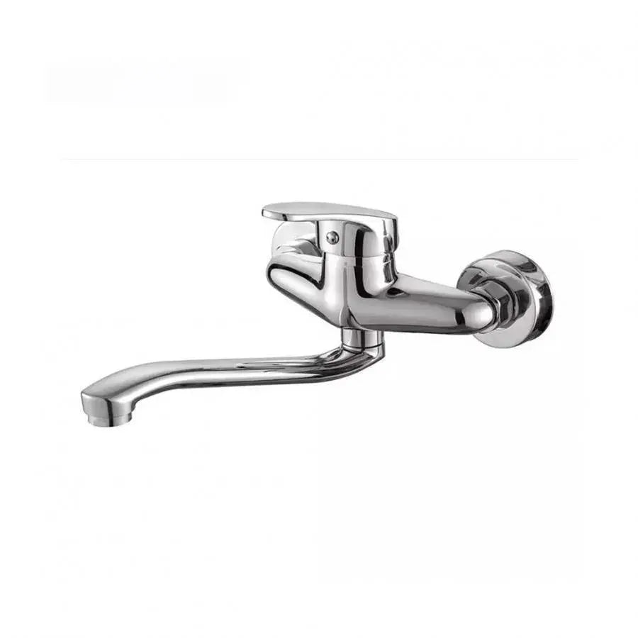 Wall Mounted Kitchen Faucet with Swivel Spout, Alloy, Chrome, PM018