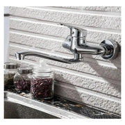 Wall Mounted Kitchen Faucet with Swivel Spout, Alloy, Chrome, PM018