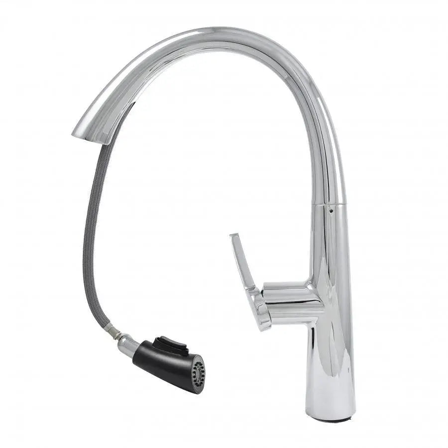 Kitchen Faucet with Pull-out Spray, Sanitary Brass, Chrome, W059