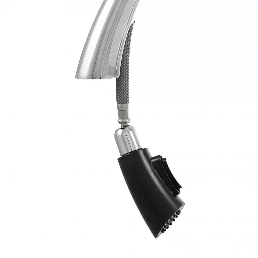 Kitchen Faucet with Pull-out Spray, Sanitary Brass, Chrome, W059