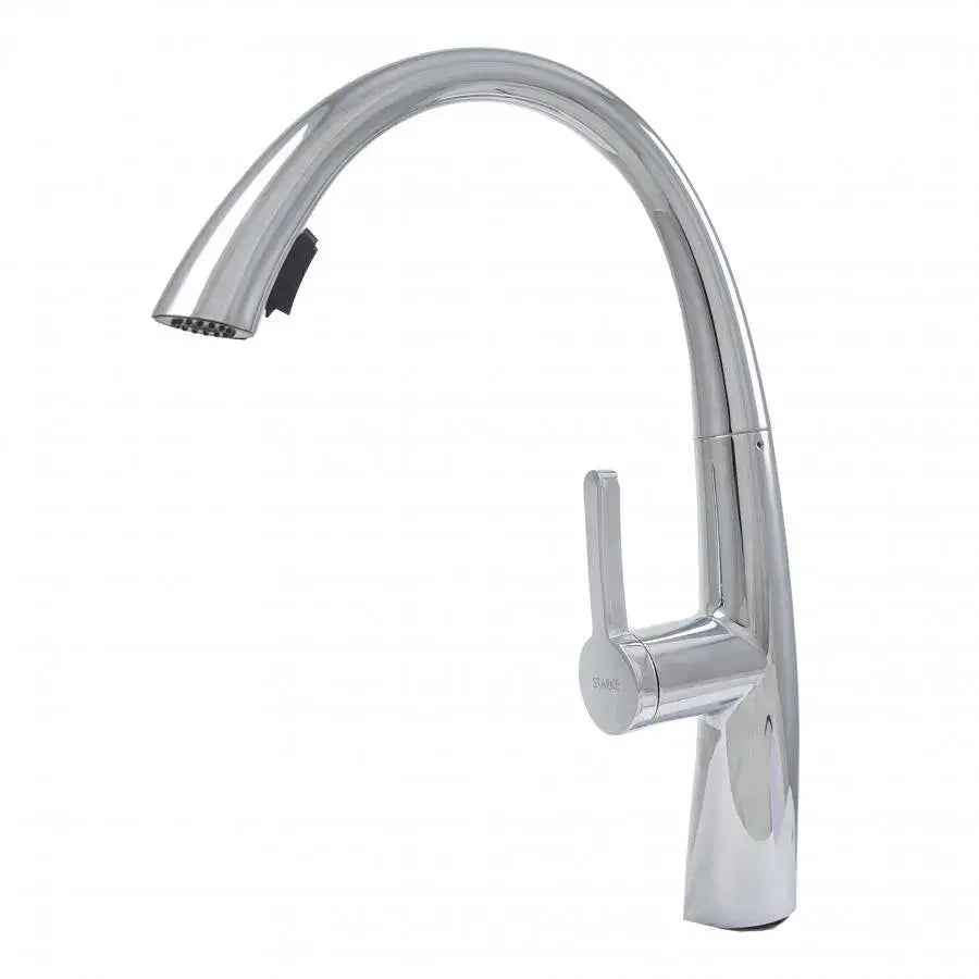 Kitchen Faucet with Pull-out Spray, Sanitary Brass, Chrome, W059
