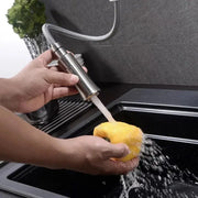 Kitchen Faucet with Pull-out Spray, SUS304 Stainless Steel, Satin Finish, CF023