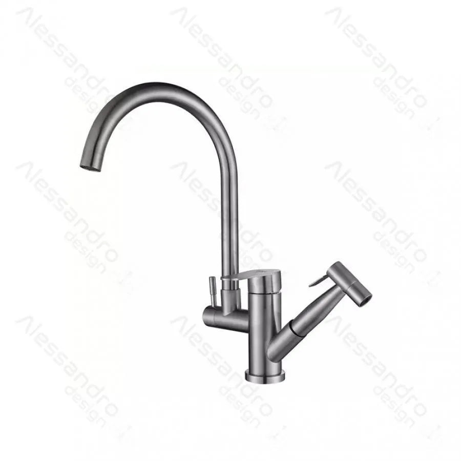 Kitchen Faucet with Pull-out Spray, SUS304 Stainless Steel, Satin Finish, CF034