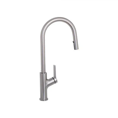 Kitchen Faucet with Pull-out Spray, SUS304 Stainless Steel, Satin Finish, FJ5542