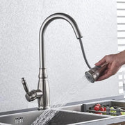 Kitchen Faucet with Pull-out Spray, SUS304 Stainless Steel, Satin Finish, YSQ/105