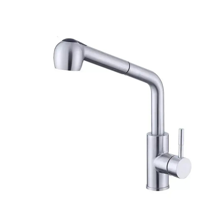 Kitchen faucet with pull-out shower Starke CF019, single-lever, stainless steel, ceramic cartridge, satin finish