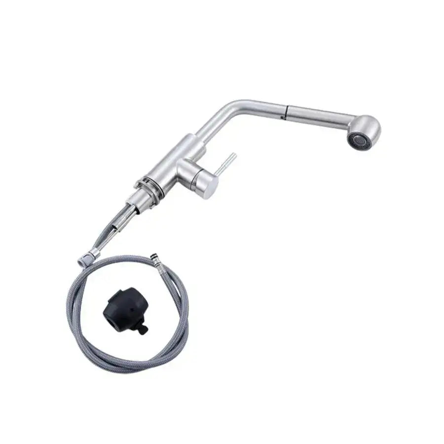 Kitchen faucet with pull-out shower Starke CF019, single-lever, stainless steel, ceramic cartridge, satin finish