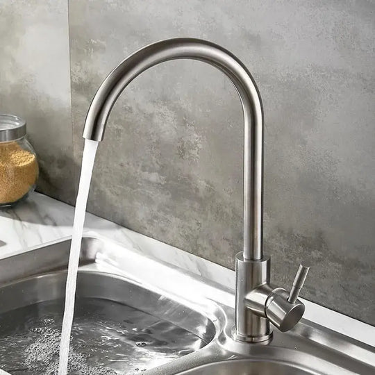 Single lever kitchen faucet Pivoting faucet Ceramic cartridge Satin stainless steel Connections Fixing kit included CF001 Kitchen faucets Default Title Alessandro Design