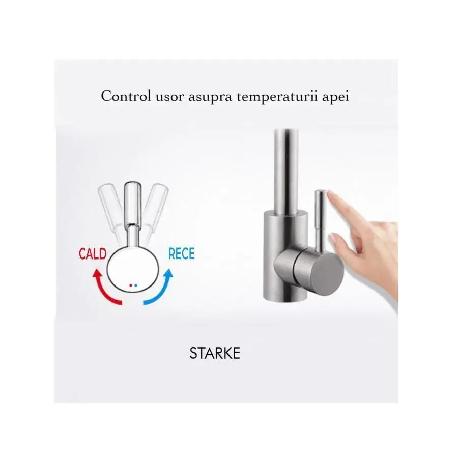 Single Lever Kitchen Faucet Swivel Spout Ceramic Cartridge Satin Stainless Steel Connections Fixing Kit Included CF001