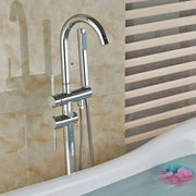 Floor Mounted Faucet with Round Frame, Sanitary Brass, Chrome, CF2032