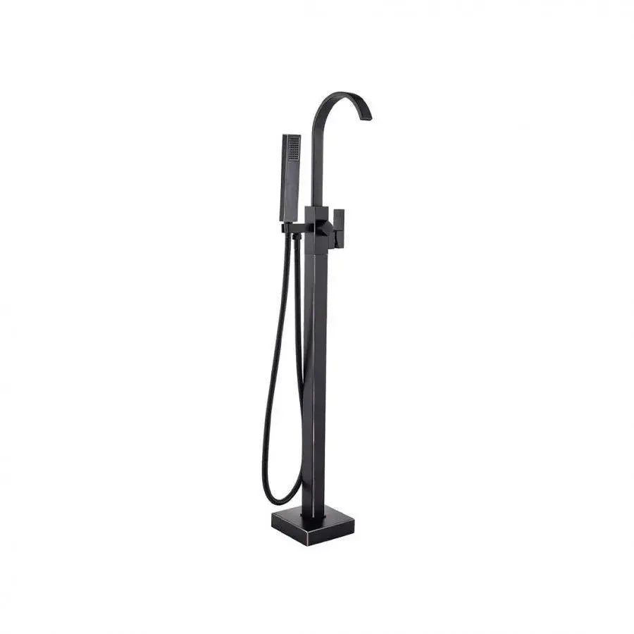 Square Frame Floor Mounted Faucet, Sanitary Brass, Black, CF2036