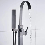 Square Frame Floor Mounted Faucet, Sanitary Brass, Black, CF2036