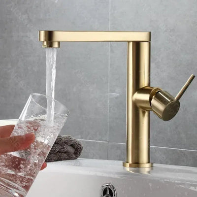 Basin Faucet, Sanitary Brass, Gold, 9107D