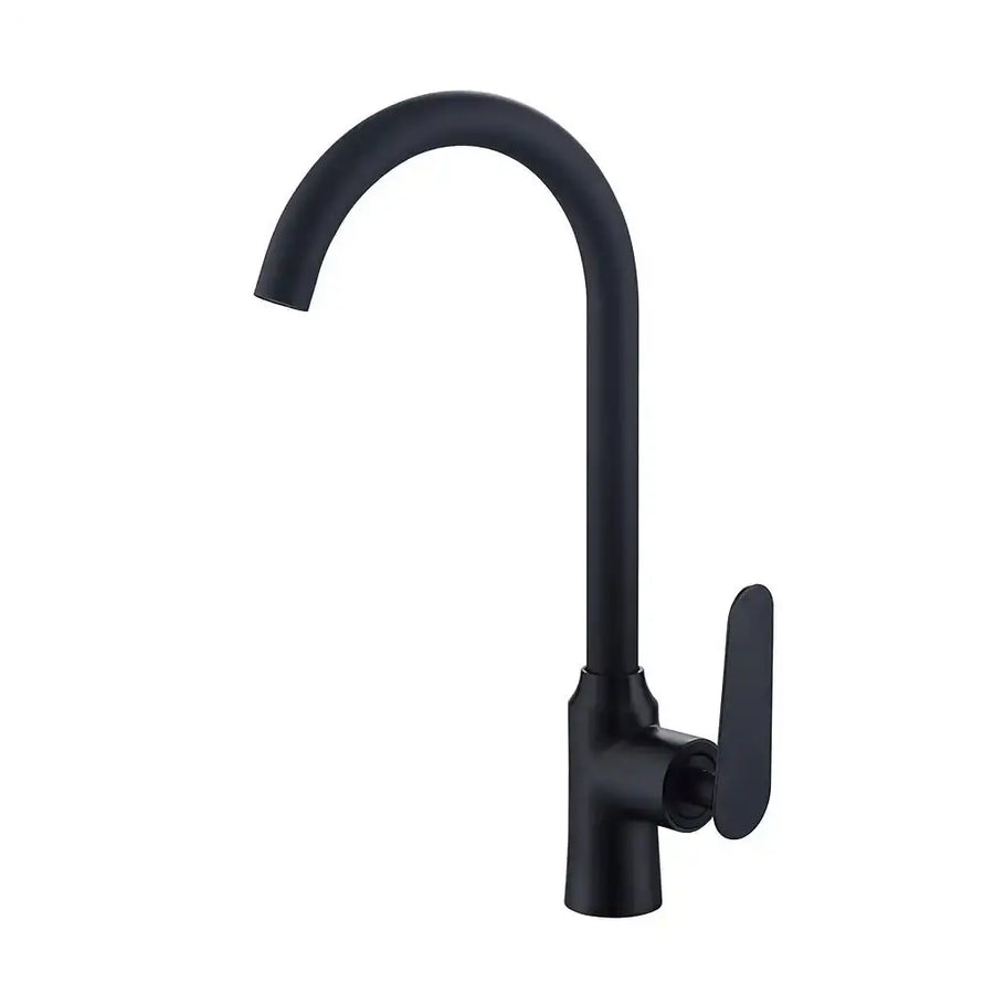 Ceramic Cartridge Basin Mixer Black Rotating Spout Connections Included EC01