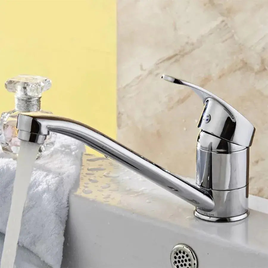 Basin Mixer, Swivel Spout, Length 15CM, Ceramic Cartridge, Chrome, Connection Included