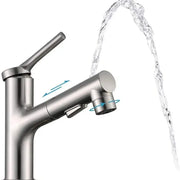 Basin Mixer with Pull-out Shower, Sanitary Brass, Chrome, 9337