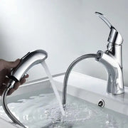 Basin Mixer with Pull-out Shower, Sanitary Brass, Chrome, OD/2030